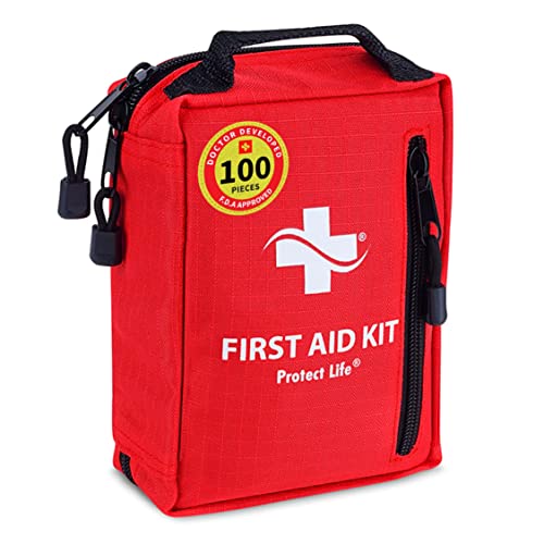 Book Cover Doctor Developed First Aid Kit Bag - Lightweight First Aid Safety Kits for Sports, Home, Car, Office, Camping and Hiking, Travel Essentials - First aid kit Survival - Emergency & Medical Supplies