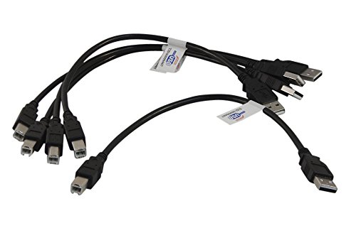 Book Cover 5 Pack of Your Cable Store Black 1 Foot USB 2.0 Male A To Male B Printer/Scanner Cables