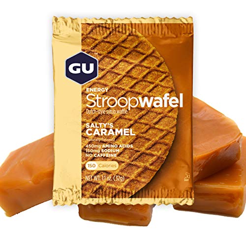 Book Cover GU Energy Stroopwafel Sports Nutrition Waffle, Salty's Caramel, 1.1 Ounce (Pack of 16)