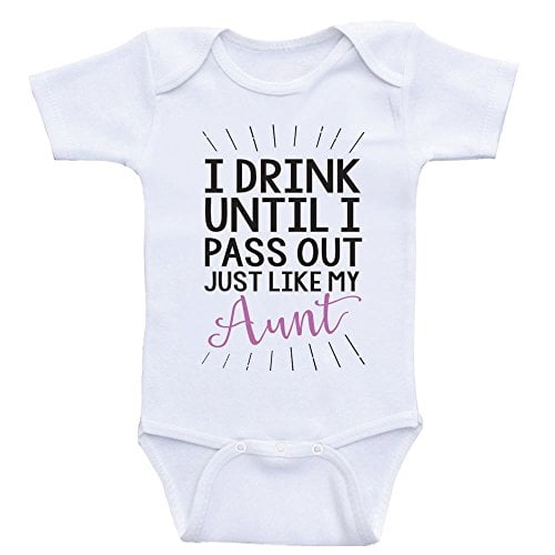 Book Cover Heart Co Designs Aunt Baby Clothes Drink Until I Pass Out Just Like My Aunt Funny Onesies