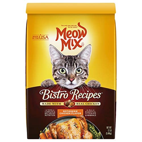Book Cover Meow Mix Bistro Recipes Dry Cat Food, Rotisserie Chicken Flavor, 12 Pound Bag