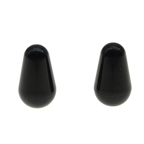 Book Cover KAISH 2pcs Guitar 5 Way Switch Tip Cap Switch Knob for USA Stratocaster/Strat Black