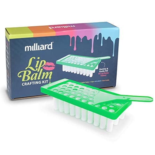 Book Cover Milliard Lip Balm Crafting Kit â€“ Includes Lip Balm Pouring Tray & 50 White 0.15oz (4.25g) Balm Tubes