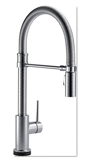 Book Cover Delta Faucet Trinsic Pro Single-Handle Spring Spout Touch Kitchen Sink Faucet with Pull Down Sprayer, Touch2O Technology and Magnetic Docking Spray Head, Arctic Stainless 9659T-AR-DST