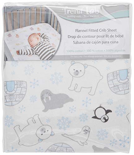 Book Cover Trend Lab Igloo Friends Deluxe Flannel Fitted Crib Sheet