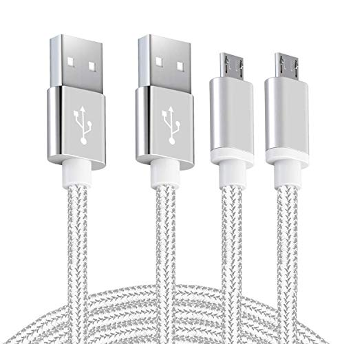 Book Cover Android Micro USB Charger Cable 10ft 2 Pack Fast Charging Cord for Phones Samsung Galaxy S5/S6/S7 Edge,J3/J7 Prime Crown,Note 4/5, LG Stylo 3/Aristo 4/G4/K40/K30,Moto E5/E6/G6 Play,PS4 Pro Controller
