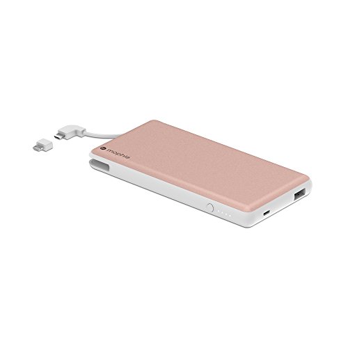 Book Cover mophie powerstation Plus XL External Battery with Built in Cables for Smartphones and Tablets (12,000mAh) - Rose Gold