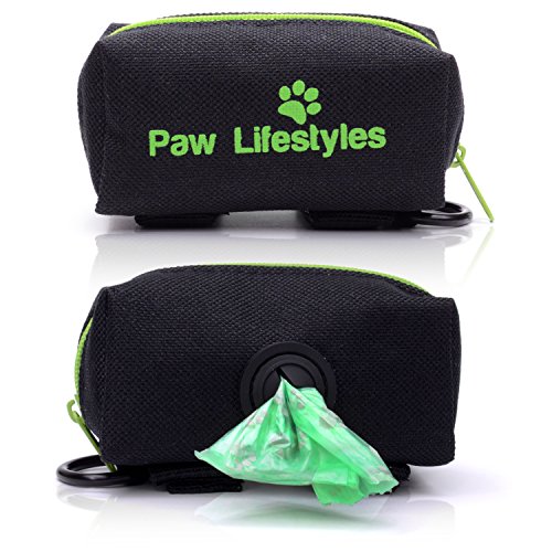 Book Cover Paw Lifestyles Dog Poop Bag Holder Leash Attachment - Fits Any Dog Leash - Includes Free Roll Of Dog Bags – Poop Bag Dispenser
