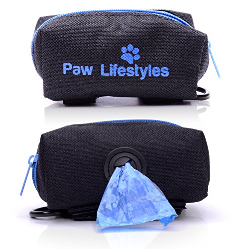 Book Cover Paw Lifestyles Dog Poop Bag Holder Leash Attachment - Fits Any Dog Leash - Includes Free Roll of Dog Bags - Poop Bag Dispenser