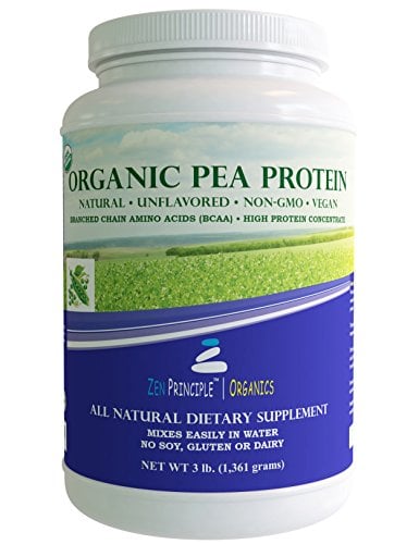 Book Cover 3 lb. Ultra Premium Organic Pea Protein Powder. USDA Certified ONLY from USA and Canada Grown Peas. No GMO, Soy or Gluten. Vegan. Full Spectrum Amino Acids (BCAA). More Protein than Whey. 80% Protein.