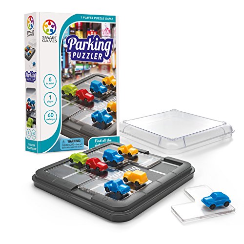 Book Cover SmartGames Parking Puzzler Cognitive Skill-Building Travel Game with Portable Case featuring 60 Challenges for Ages 7 - Adult