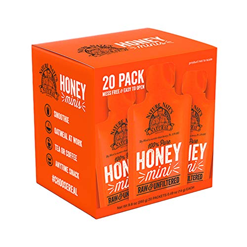 Book Cover Nature Nate's 100% Pure, Raw and Unfiltered Honey Packets, 20 Count