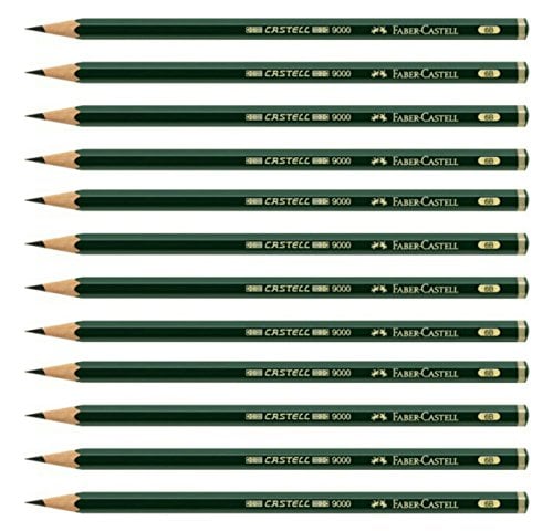 Book Cover Faber-Castell pencils, Castell 9000 Artist graphite 6B pencils for sketch, drawing, shading, art supplies - box of 12