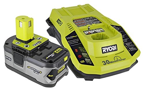 Book Cover Ryobi P108 One+ 18V 4.0AH Lithium Ion Battery and P117 One+ Dual Chemistry Lithium Ion and NiCad Battery Charger (2 Piece Combo Set)