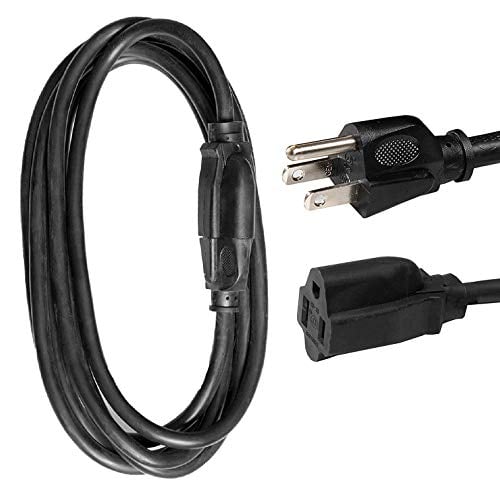 Book Cover Iron Forge Cable 25 Ft Outdoor Extension Cord - 16/3 Durable Black Cable with 3 Prong Grounded Plug for Safety