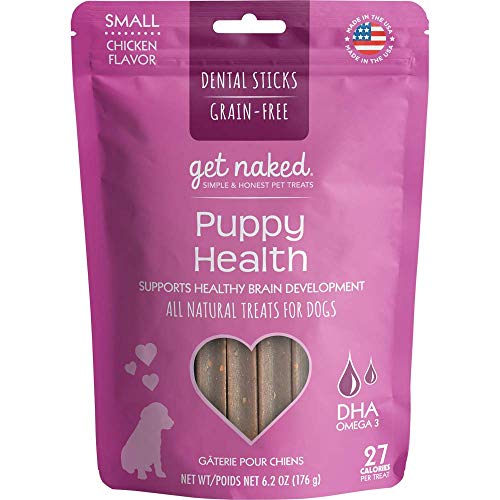Book Cover Get Naked Grain Free 1 Pouch 6.2 Oz Puppy Health Dental Chew Sticks, Small