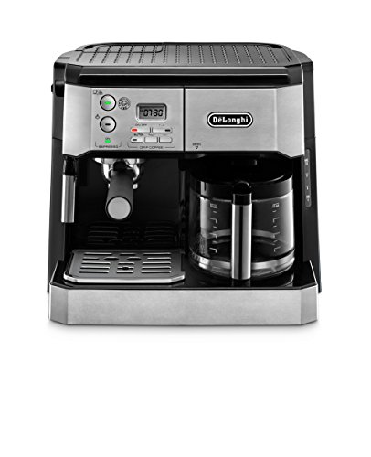 Book Cover DeLonghi BCO430 Combination Pump Espresso and 10-cup Drip Coffee Machine with Frothing Wand, Silver and Black