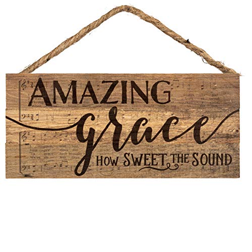 Book Cover P. Graham Dunn Amazing Grace Rustic Sheet Music Design 5 x 10 Wood Plank Design Hanging Sign