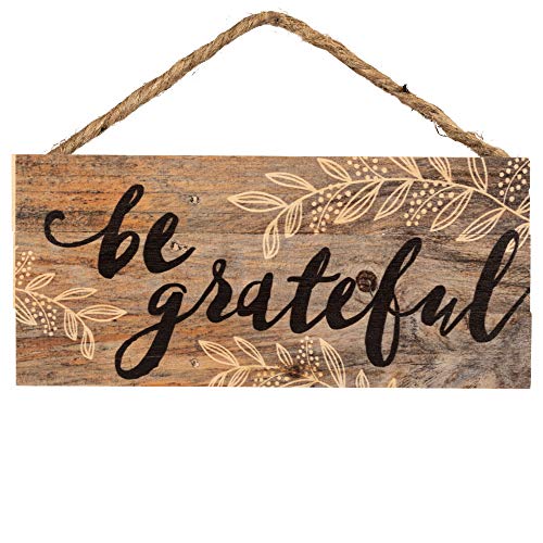 Book Cover P. Graham Dunn Be Grateful Distressed 5 x 10 Wood Plank Design Hanging Sign
