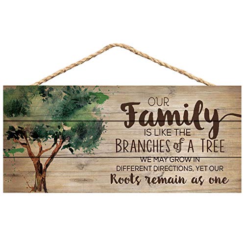 Book Cover Our Family Like Branches on a Tree 5 x 10 Wood Plank Design Hanging Sign