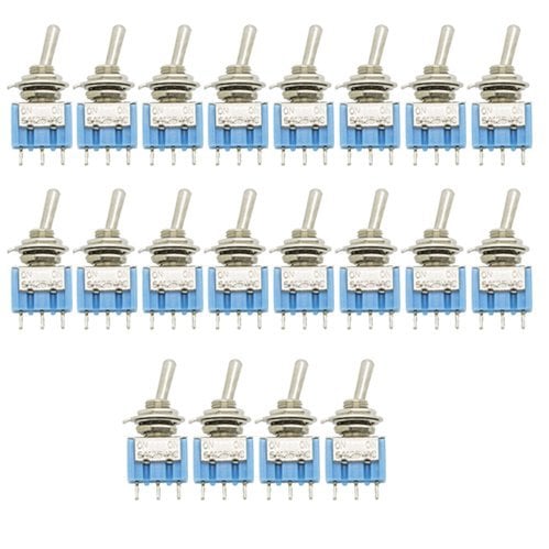 Book Cover gadgeter 20 Pcs 125VAC 6A Amps On/On/ 2 Position Terminal SPDT Latching Mini Toggle Switch