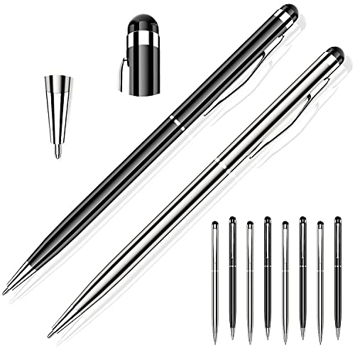 Book Cover UROPHYLLA Stylus pen, 10pcs Universal 2 in 1 Capacitive Stylus Ballpoint Pen for iPad,iPhone,Samsung,HTC,Kindle,Tablet,All Capacitive Touch Screen Device(5 Black,5 Sliver)