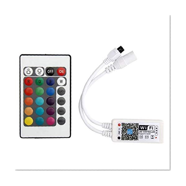 Book Cover SUPERNIGHT WiFi Wireless LED Smart Controller Compatible with Alexa Google Home IFTTT,Working with Android iOS System Mobile Phone + 24 Keys Remote Controller for RGB LED Light Strips