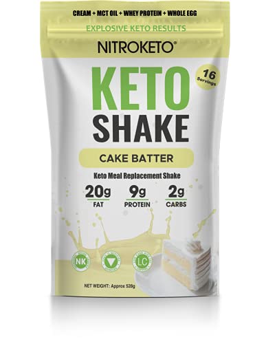 Book Cover NutriKeto KeTone Shake - Vanilla Cake Batter - Low Carb/High Fat (LCHF) - Ketogenic Diet - 16 Servings