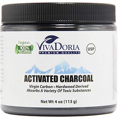 Book Cover Viva Doria Virgin Activated Charcoal Powder, Hardwood Derived, Food Grade, 4 Oz