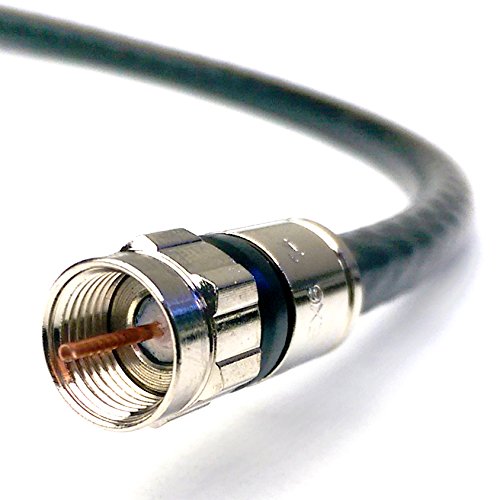 Book Cover 50ft RG6 Coaxial Cable Weather Seal Anti Corrosion Brass Compression CONNECTORS Assemble in USA UL ETL Rated CATV RoHS 75 Ohm RG6 Digital Audio Video BROADBAND Internet Cable