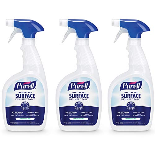Book Cover Purell Healthcare Surface Disinfectant Spray, Fragrance Free, 32 fl oz Capped Bottle with Spray Trigger in Pack (Pack of 3) - 3340-03