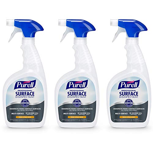 Book Cover PURELL Professional Surface Disinfectant Spray, Citrus Scent, 32 fl oz Capped Bottle with Spray Trigger in Pack (Pack of 3) - 3342-03