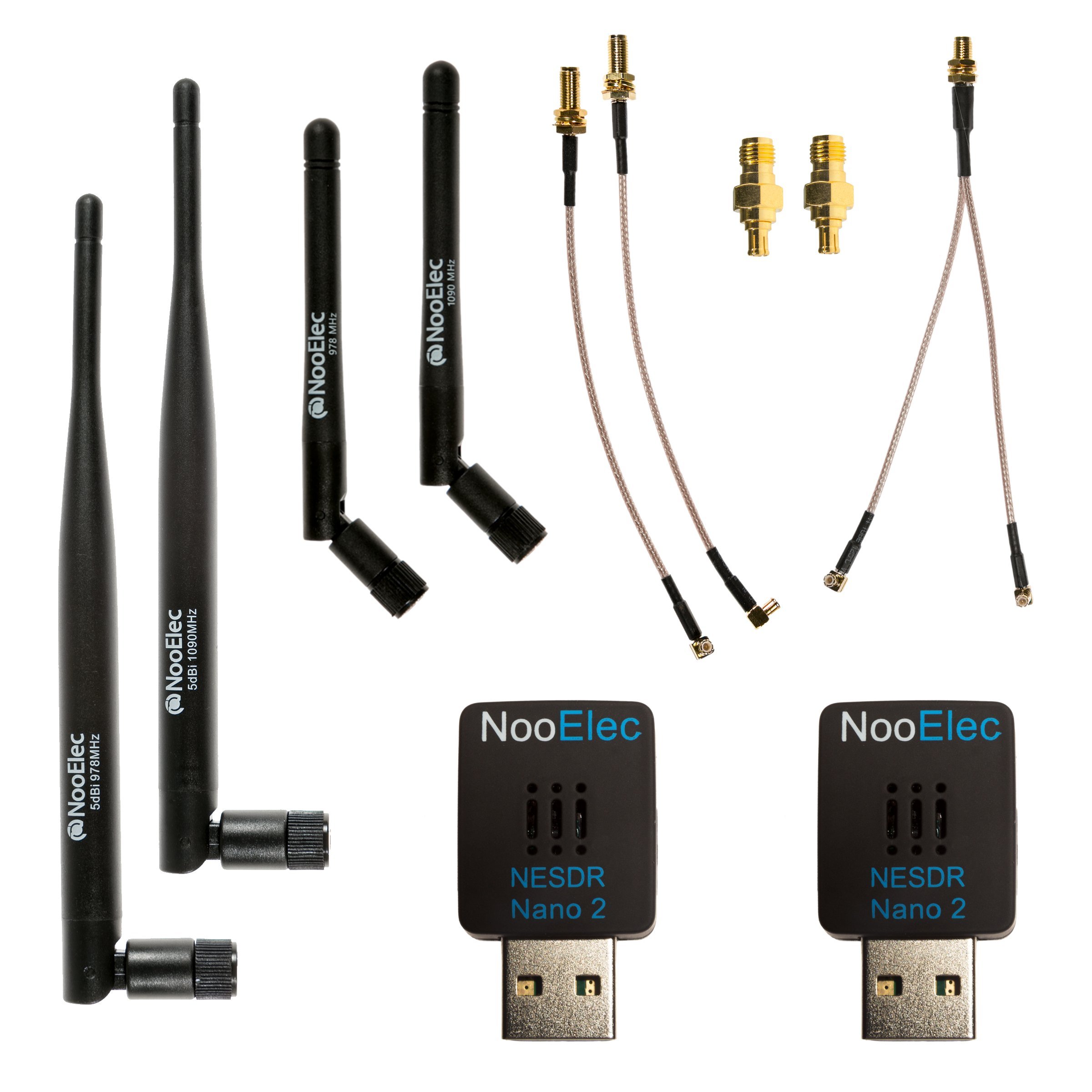 Book Cover Nooelec Dual-Band NESDR Nano 2 ADS-B (978MHz UAT & 1090MHz 1090ES) Bundle for Stratux™, Avare, Foreflight, FlightAware & Other ADS-B Software Applications. Includes 2 SDRs, 4 Antennas & 5 Adapters