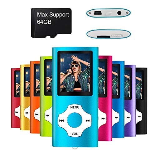 Book Cover MYMAHDI Support TF Card USB Port Slim Small Multi-Lingual Selection 1.8 LCD Portable MP3/MP4, MP3 Player, MP4 Player, Video Player, Music Player, Media Player, Audio Player Blue