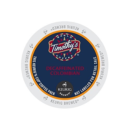 Book Cover Timothy's Colombian Decaf Coffee Keurig K-Cups, 24 Count by Timothy's World Coffee