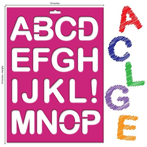 Book Cover Karty Letter Stencils - Large Size Alphabet, Numeric, and Symbols - Reusable Plastic Kit