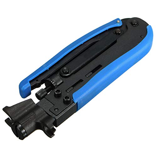 Book Cover F-Connector Tool,Knoweasy RG59 RG6 RG11 Coaxial Tool Adjustable Compression Tool,Cable Connector Tool Hardened Steel Construction With Black Oxide Finished