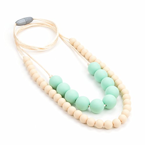 Book Cover Lofca Silicone Teething Necklace-Baby Toy for Mom to Wear- Stylish Teether-Safe for Baby-100% BPA Free-'Eudora'(Navajowhite)