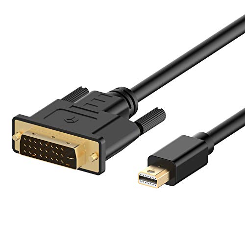 Book Cover Rankie Mini DisplayPort (Mini DP) to DVI Cable, Thunderbolt Port Compatible, Gold Plated, 6 Feet