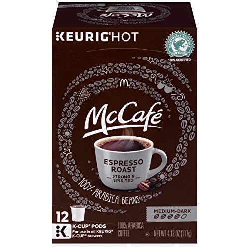 Book Cover McCafe Medium Dark Espresso Roast Keurig K Cup Coffee Pods (12 Count, 4.12 oz)