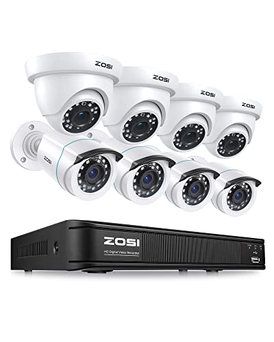 Book Cover ZOSI H.265+ 1080p Home Security Camera System Indoor Outdoor, 5MP Lite CCTV DVR 8 Channel and 8 x 1080p Weatherproof Surveillance Bullet Dome Camera, Remote Access, Motion Detection (No Hard Drive)