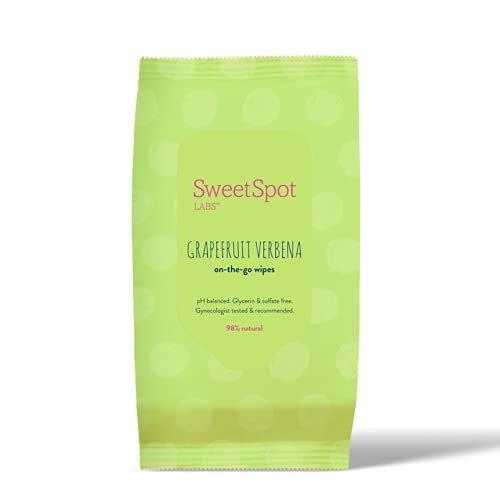 Book Cover SweetSpot Labs pH balanced Feminine Wipes | Gentle, Vaginal Wipes | Grapefruit Verbena, 30 Ct