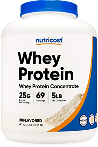 Book Cover Nutricost Whey Protein Powder, Unflavored, 5 pounds - from Whey Protein Concentrate