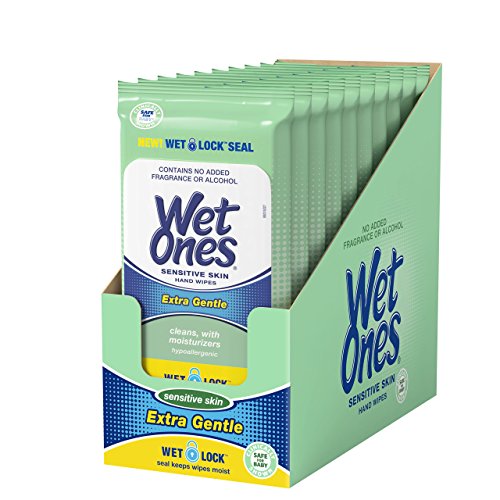 Book Cover Wet Ones Sensitive Skin Hand Wipes, 20 Count (Pack Of 10)