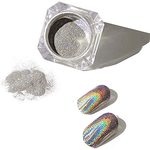 Book Cover PrettyDiva 1g/Jar Laser Holographic Nail Powder Rainbow Chrome Nail Powder Manicure Pigment for Nail Art