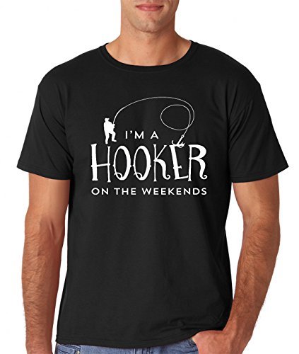 Book Cover AW Fashions Hooker On The Weekend - Funny Fisherman Gifts - Fathers Day Men's Fishing T-Shirt