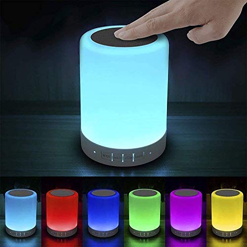 Book Cover Elecstars Touch Bedside Lamp - with Bluetooth Speaker, Dimmable Color Night Light, Outdoor Table Lamp with Smart Touch Control, Best Gift for Men Women Teens Kids Children Sleeping Aid