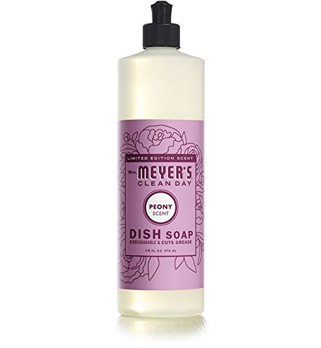 Book Cover Mrs. Meyer's Liquid Dish Soap Peony, 16 OZ (Pack - 6)