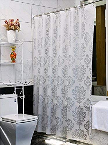 Book Cover Uforme 36 Inch by 72 Inch Environmentally PEVA Shower Curtain Mildew Resistant and Waterproof PVC-free Bath Liner with Curtain Rings for Bath, Washable, Silver Grey