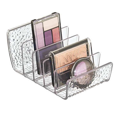 Book Cover iDesign 55150 Makeup Organiser with 5 Compartments, Small Dressing Table Organiser Made of Durable Plastic, Compact Makeup Storage Tray for Eyeshadows and Palettes, Clear, 10.16 x 15.24 x 7.62 cm